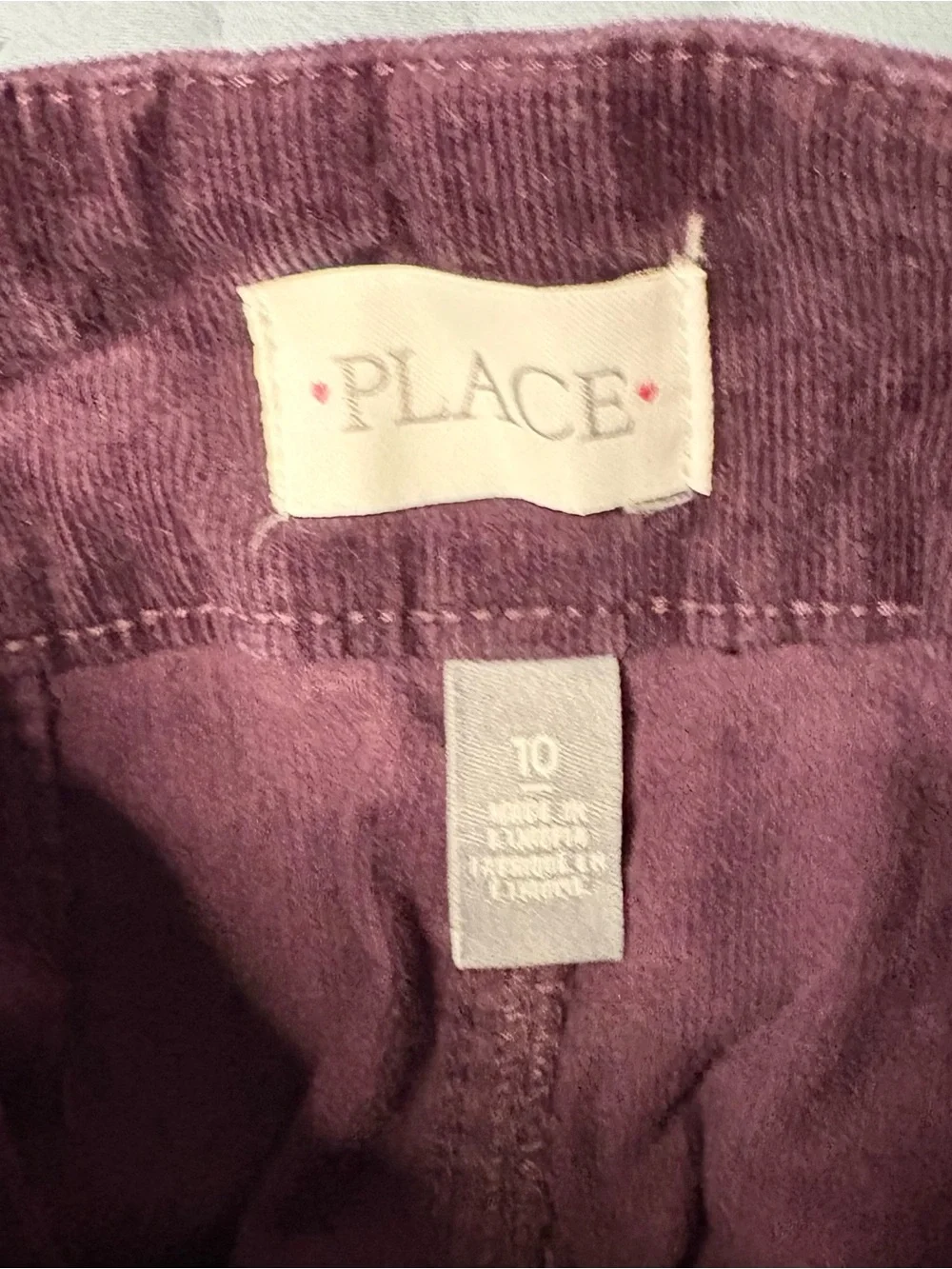 Children’s Place Purple Corduroy Pants and Top Set Size 10 - Picture 5 of 5